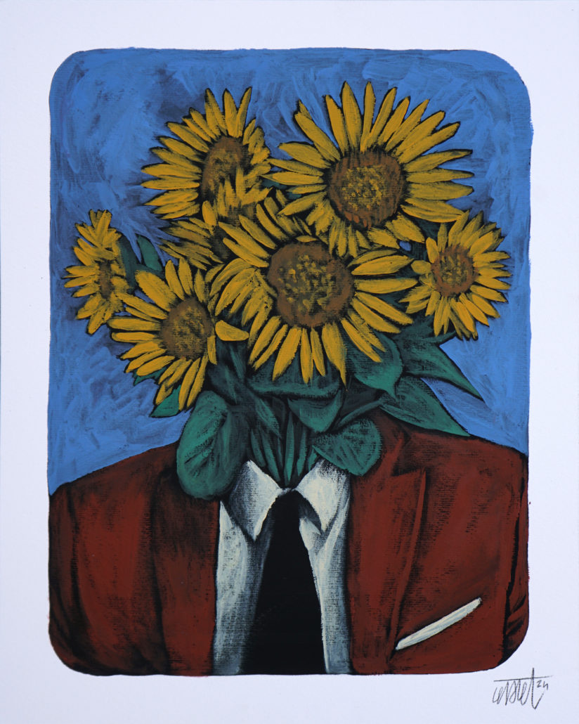 Pollen 1, acrylique sur papier, 30x24, 2024